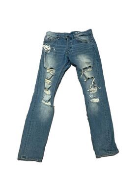 H&M Divided Blue Distressed Denim Jeans Size 32